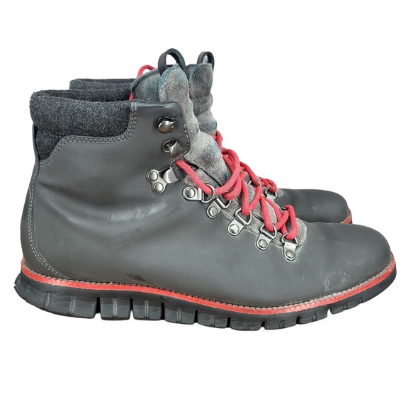 Cole Haan Zero Grand Hiking Boots Mens 9.5  Gray Nubuck Leather Trail Waterproof - Picture 1 of 12